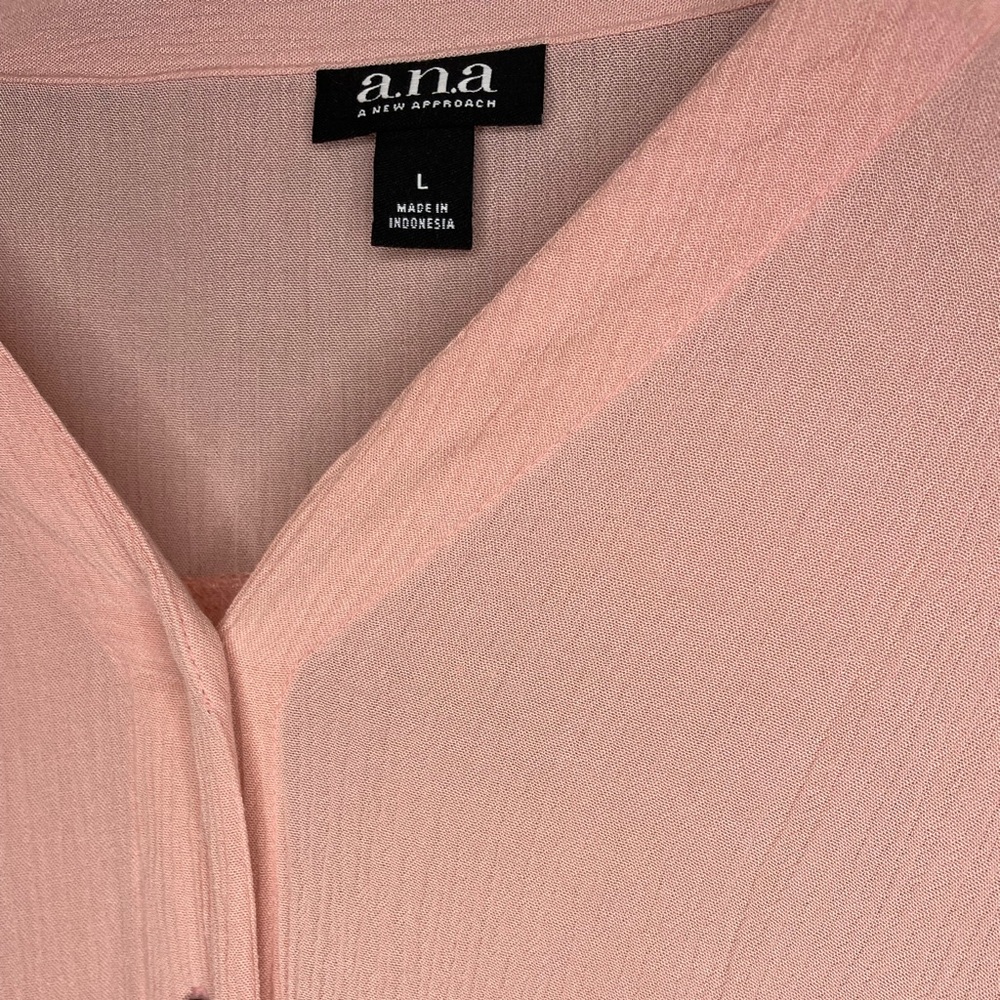 SOLD a.n.a long sleeve cross over blouse in blush - Picture 3 of 3